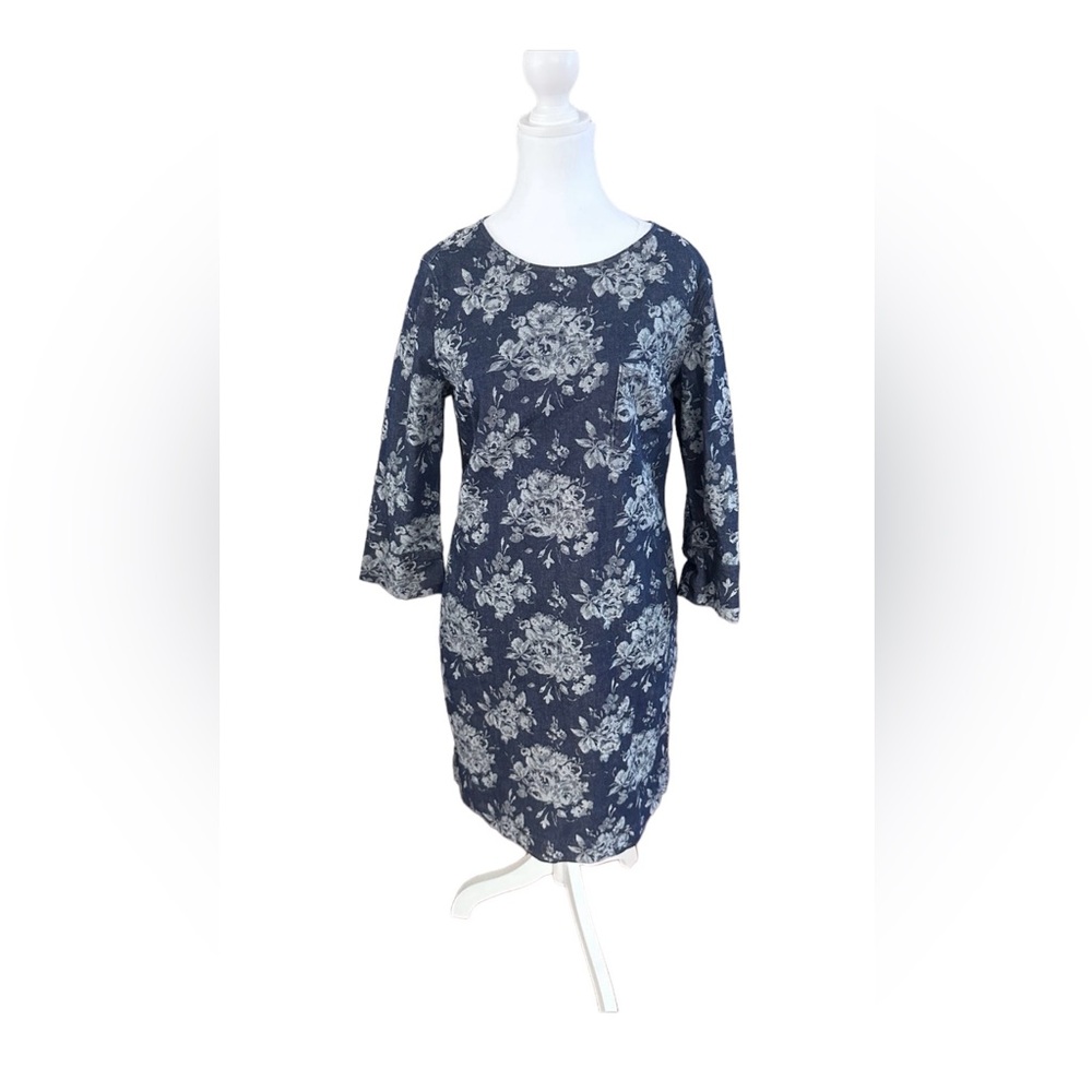 Womens GAP Floral Denim Dress 8 Tall